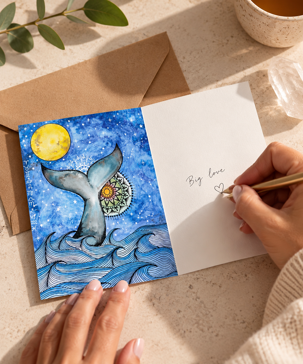 Thumbnail: "Mystical Whale" Greeting Card