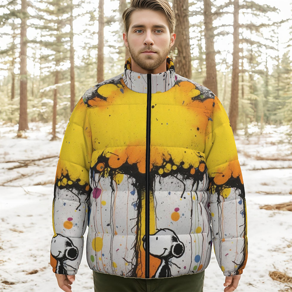 All-Over Print Unisex Stand-up Collar Down Jacket