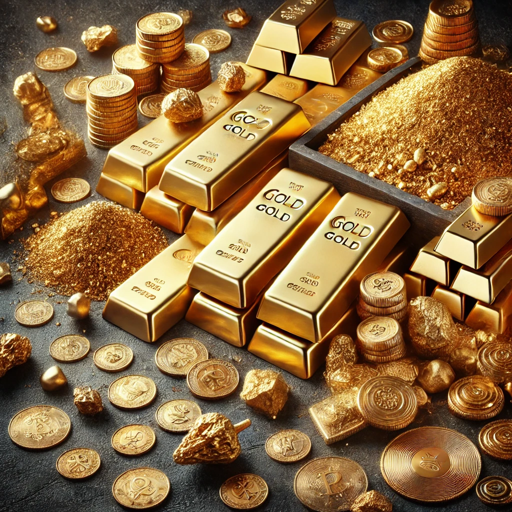gold bars, nuggets, coins.webp