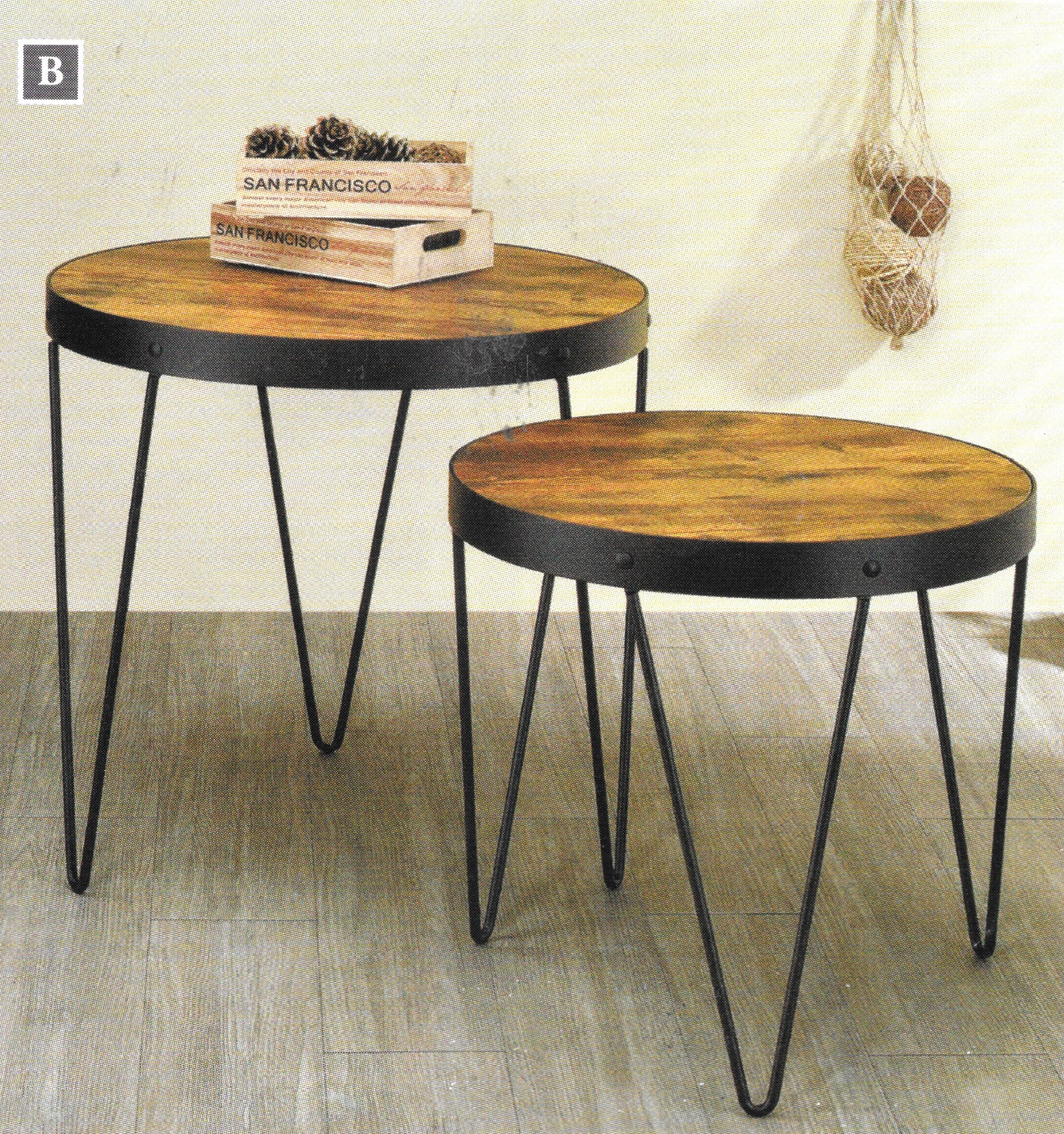 Industrial Round Nesting Side Tables