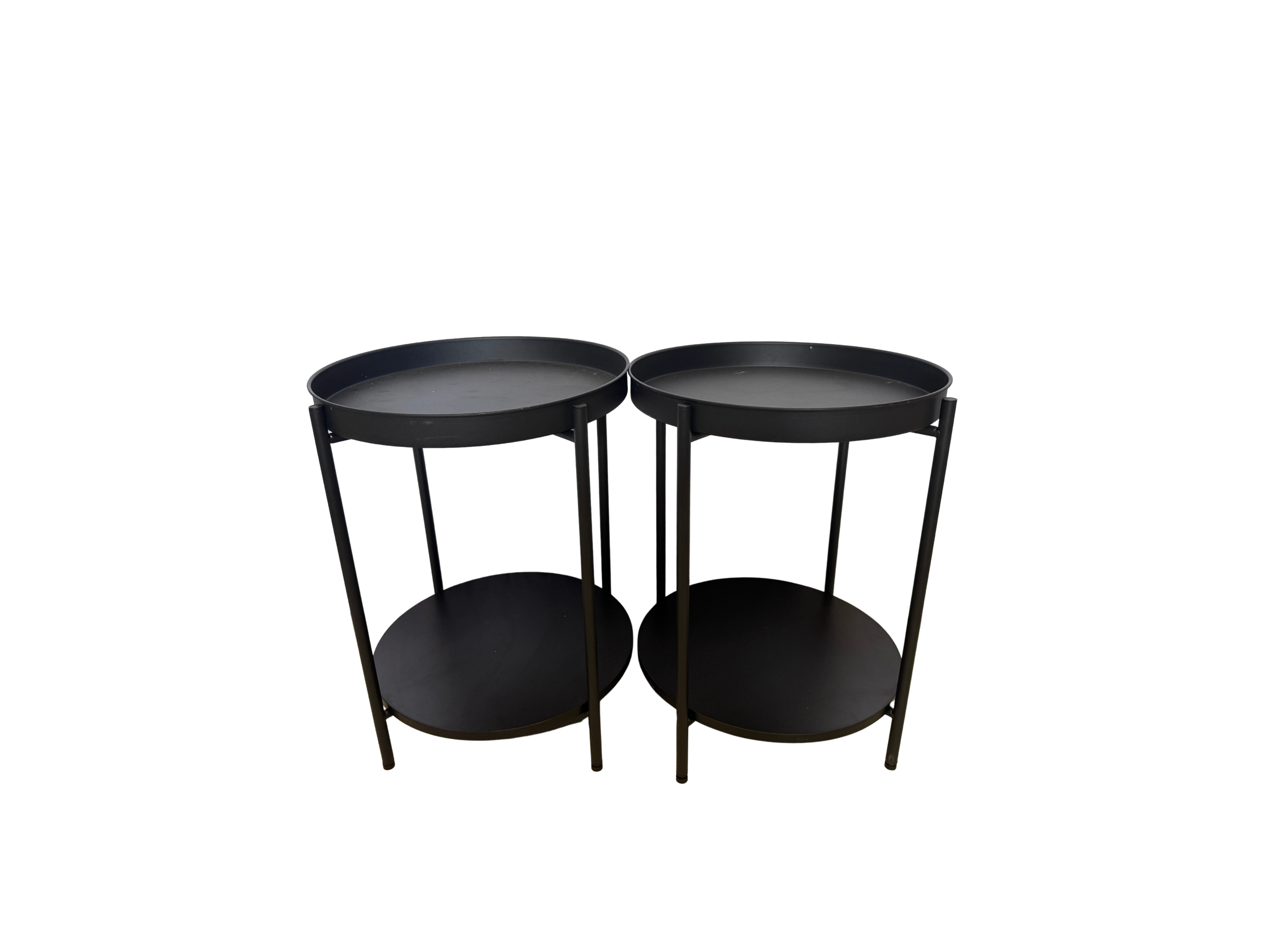 Black Round Metal Side Tables