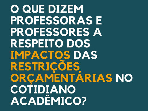 O que dizem professoras e professores a respeito dos impactos das restrições orçamentárias no cotidiano acadêmico?