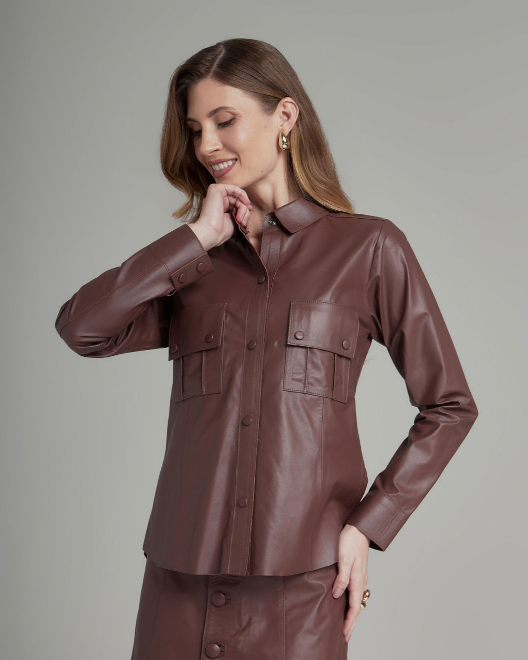 Camisa em Couro Pelica