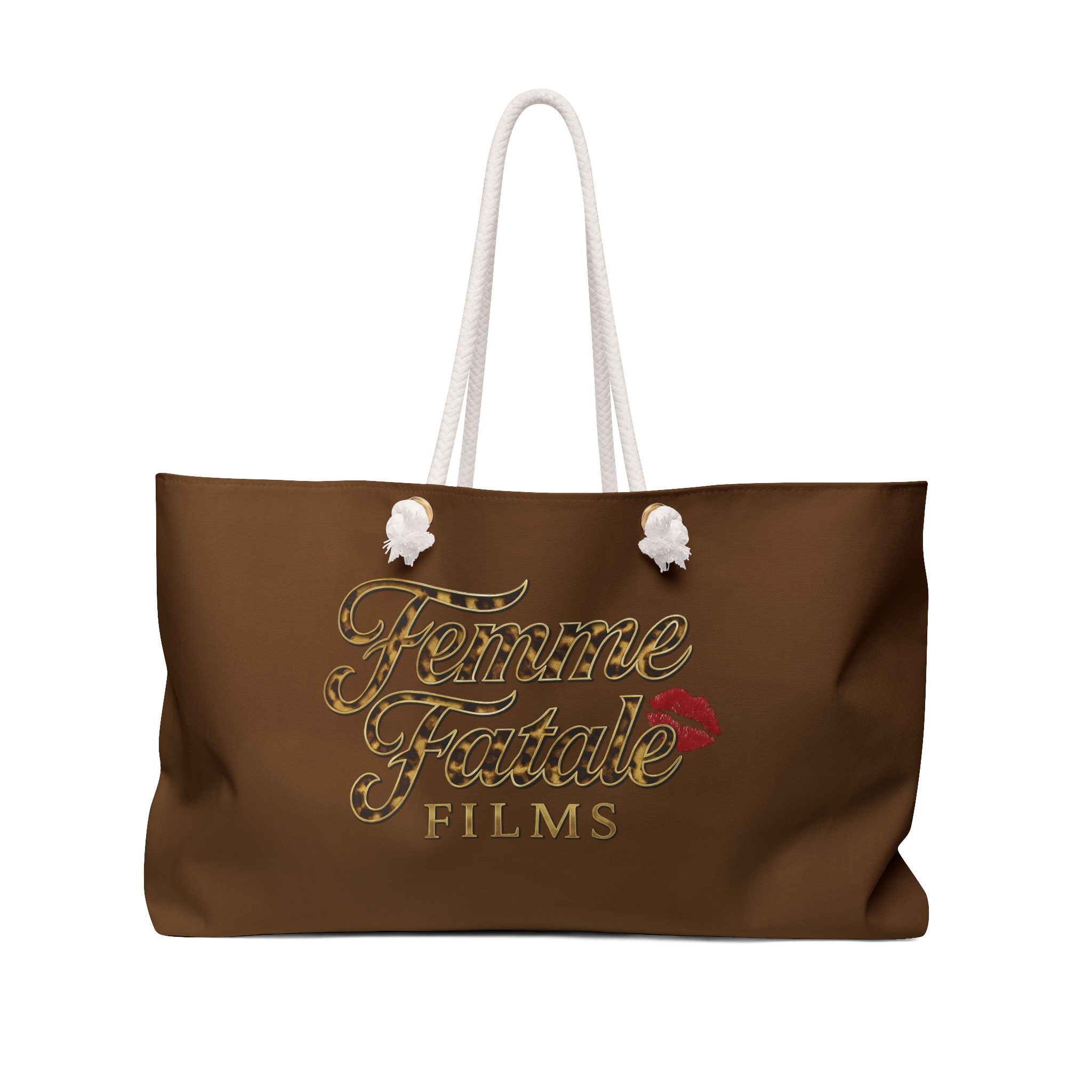 Femme Fatale Films Brown Weekender Bag — Retro Glam Travel Tote