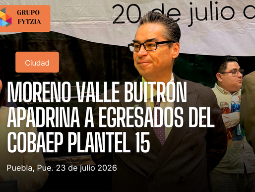 Rafael Moreno Valle Buitrón acompaña como padrino de generación a egresados del COBAEP Plantel 15