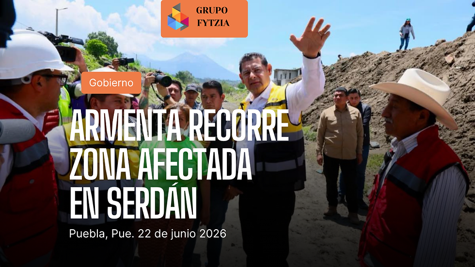 Armenta recorrió zonas afectadas por lluvias en Ciudad Serdán