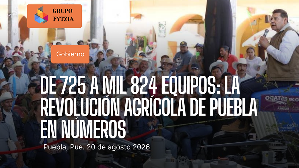 Puebla lleva maquinaria gratis al campo y ahorra 2 mil 40 mdp a 76 mil productores en 2026