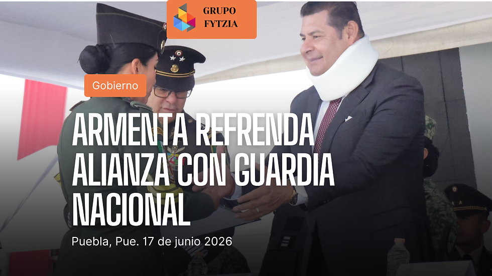 Armenta refrenda alianza con Guardia Nacional por la seguridad de Puebla