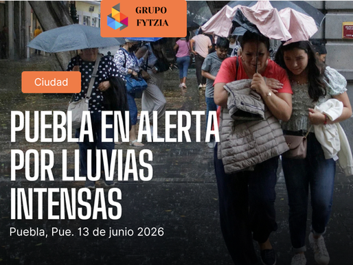 Lluvias intensas este fin de semana en Puebla