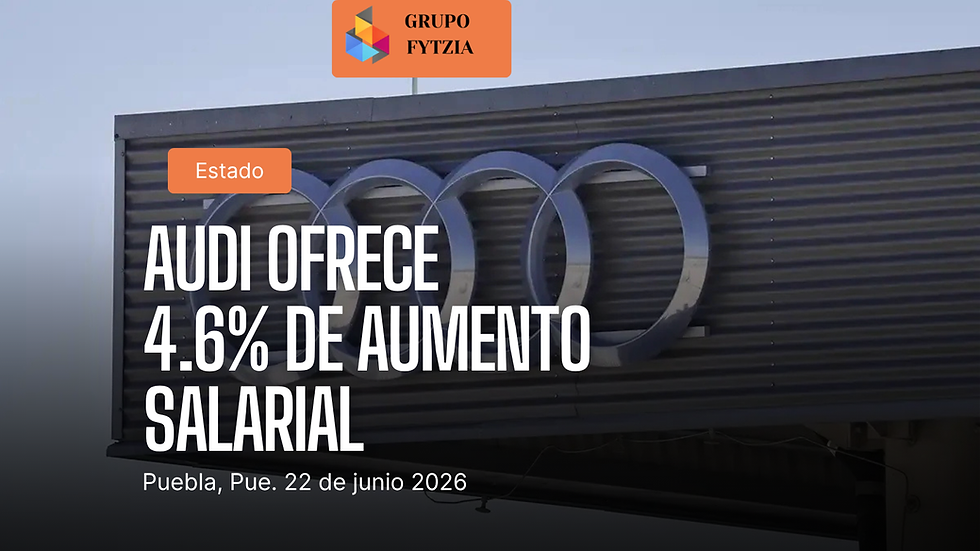 Audi ofrece 4.6% de aumento salarial a trabajadores en Puebla