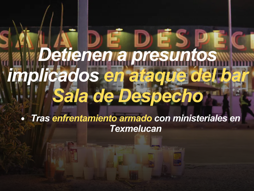 Detienen a presuntos implicados en ataque del bar Sala de Despecho tras enfrentamiento en Texmelucan