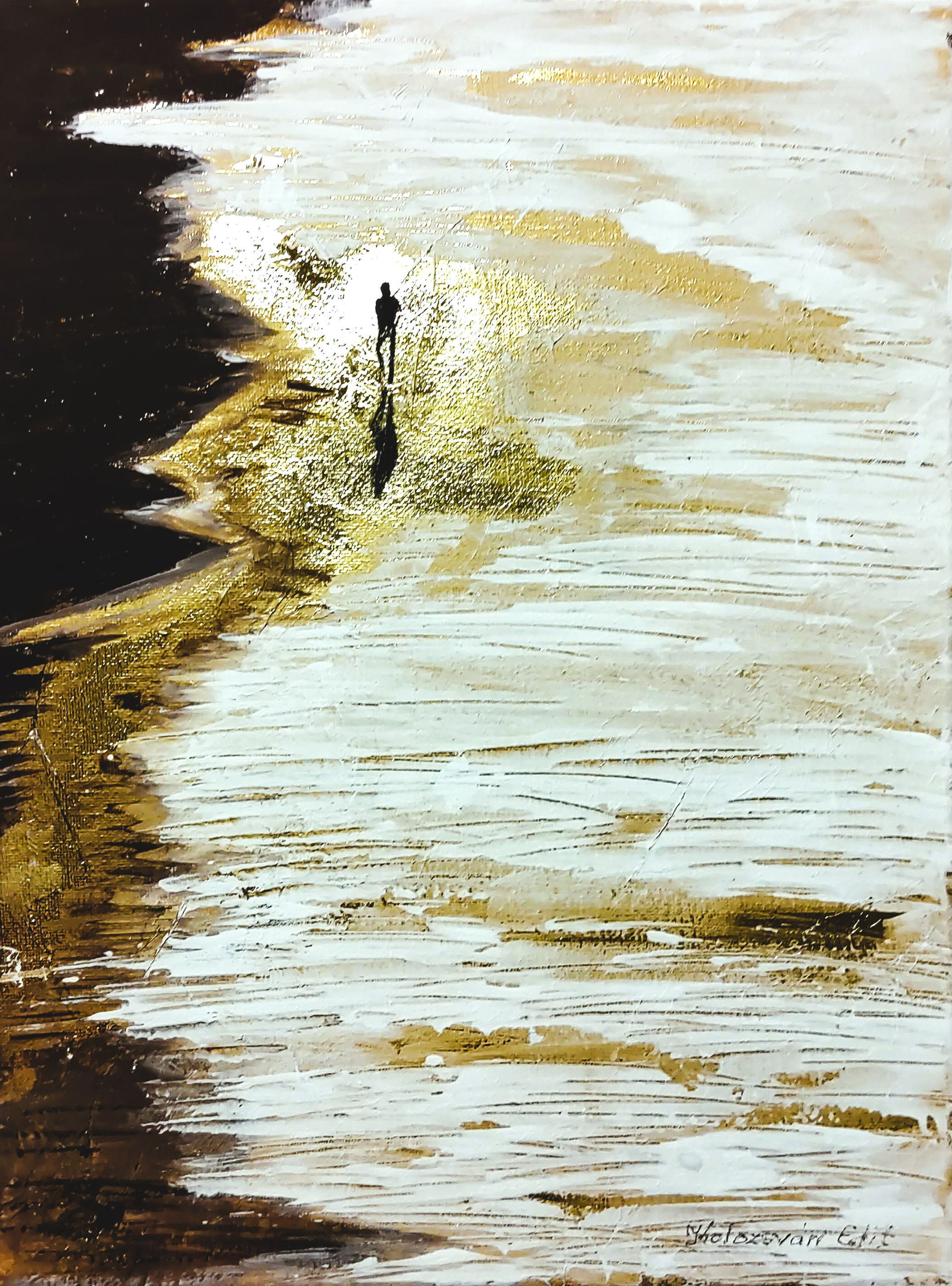 Lonely walk on the gold coast  by Kolozsvári Edit