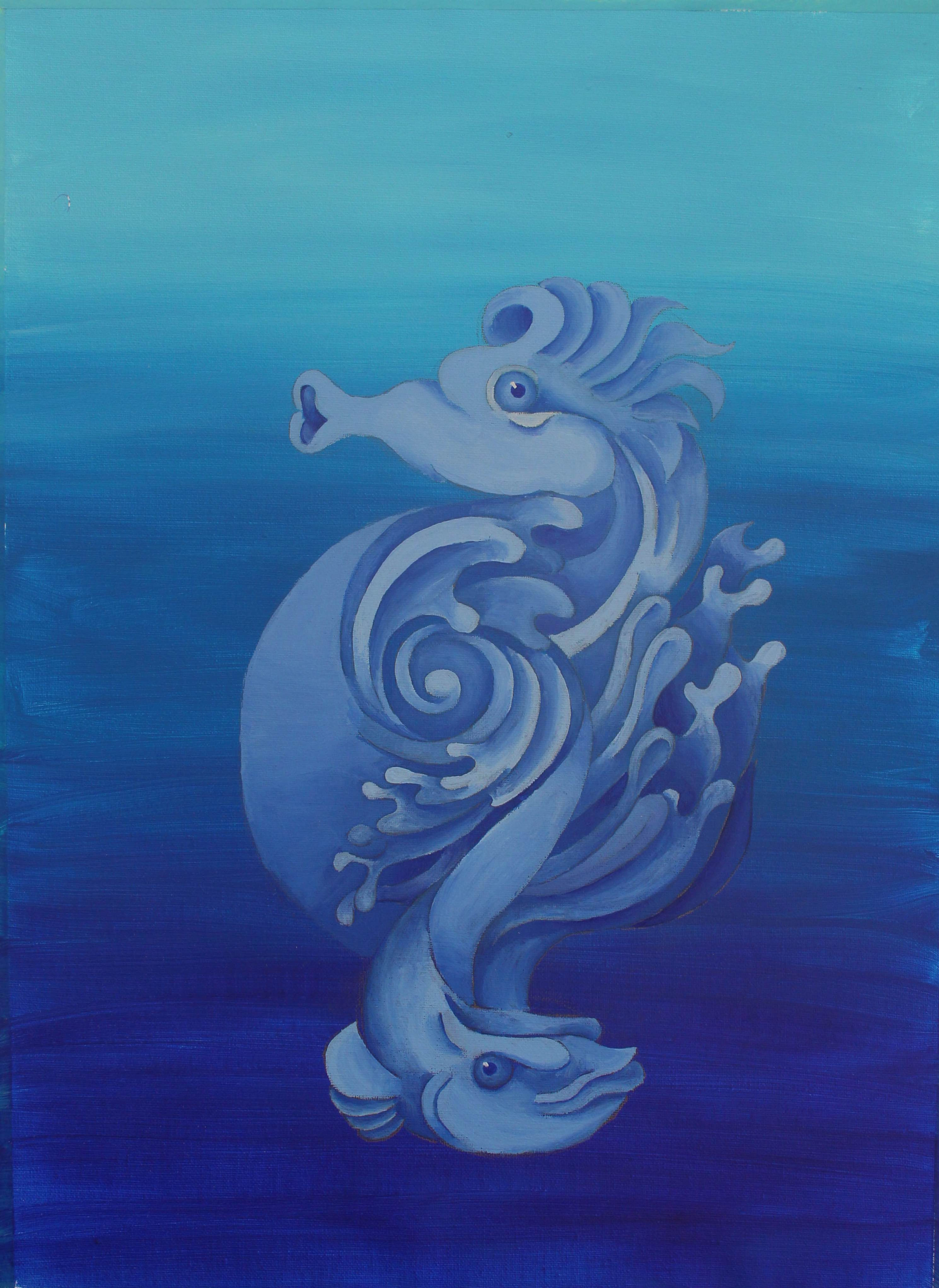 Seahorse with the eel