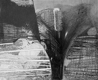 графика карандаш рисунок абстракция graphics pencil drawing abstraction Untitled (paper, pencil) 21x17.5 cm, 280 $