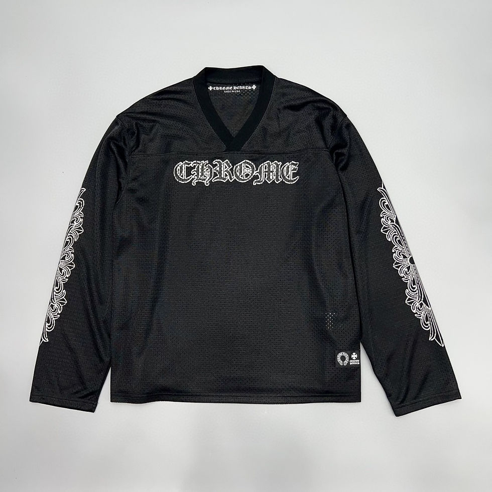 Chrome Hearts Black Warm-Up Mesh Jersey Longsleeve Shirt