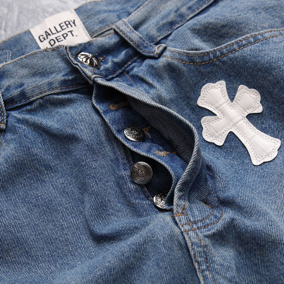 Thumbnail: Chrome Hearts Gallery Dept Blue Crosses Black Jeans