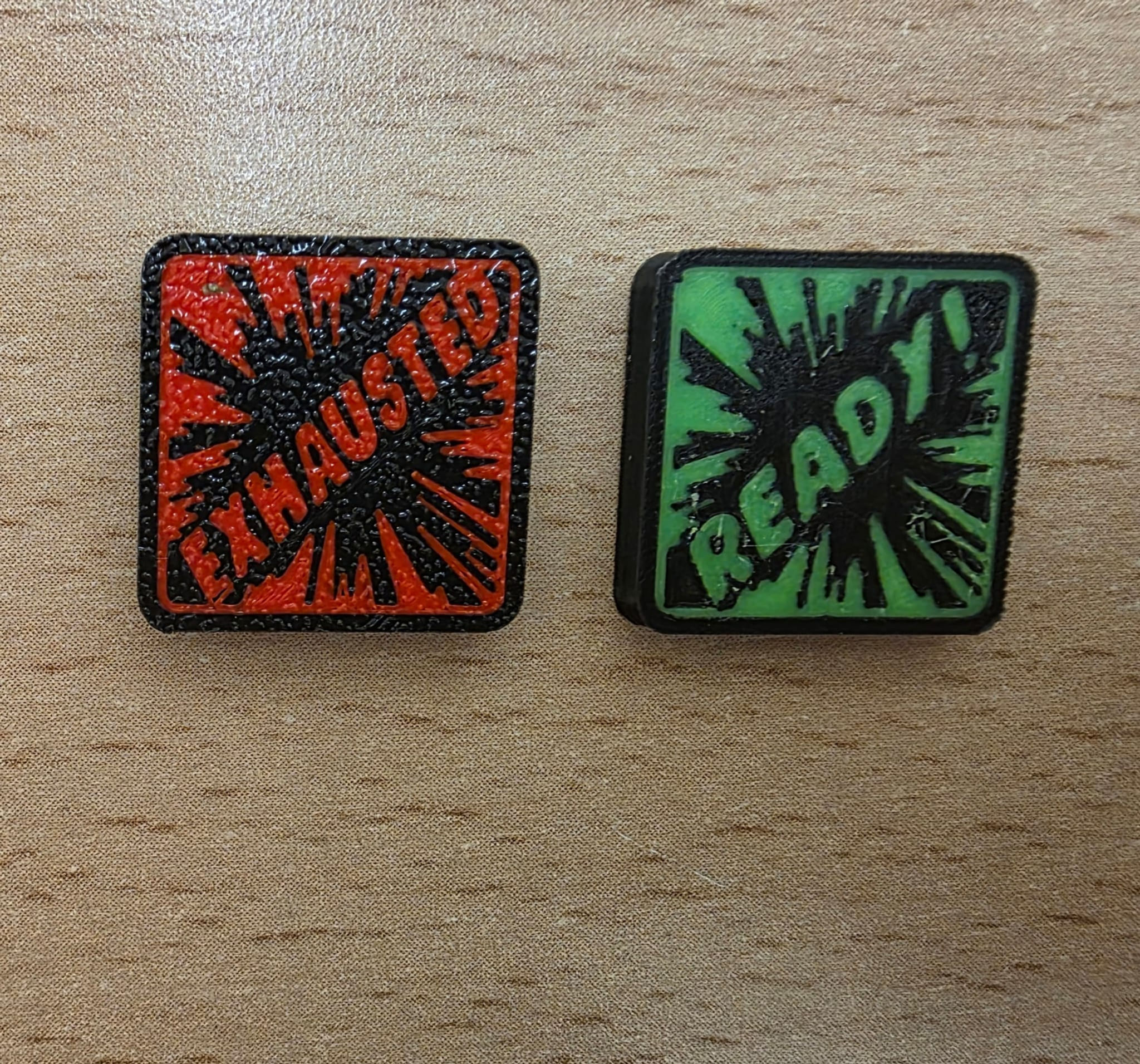 Preparado Agotado Exhausted Ready token Marvel Champions