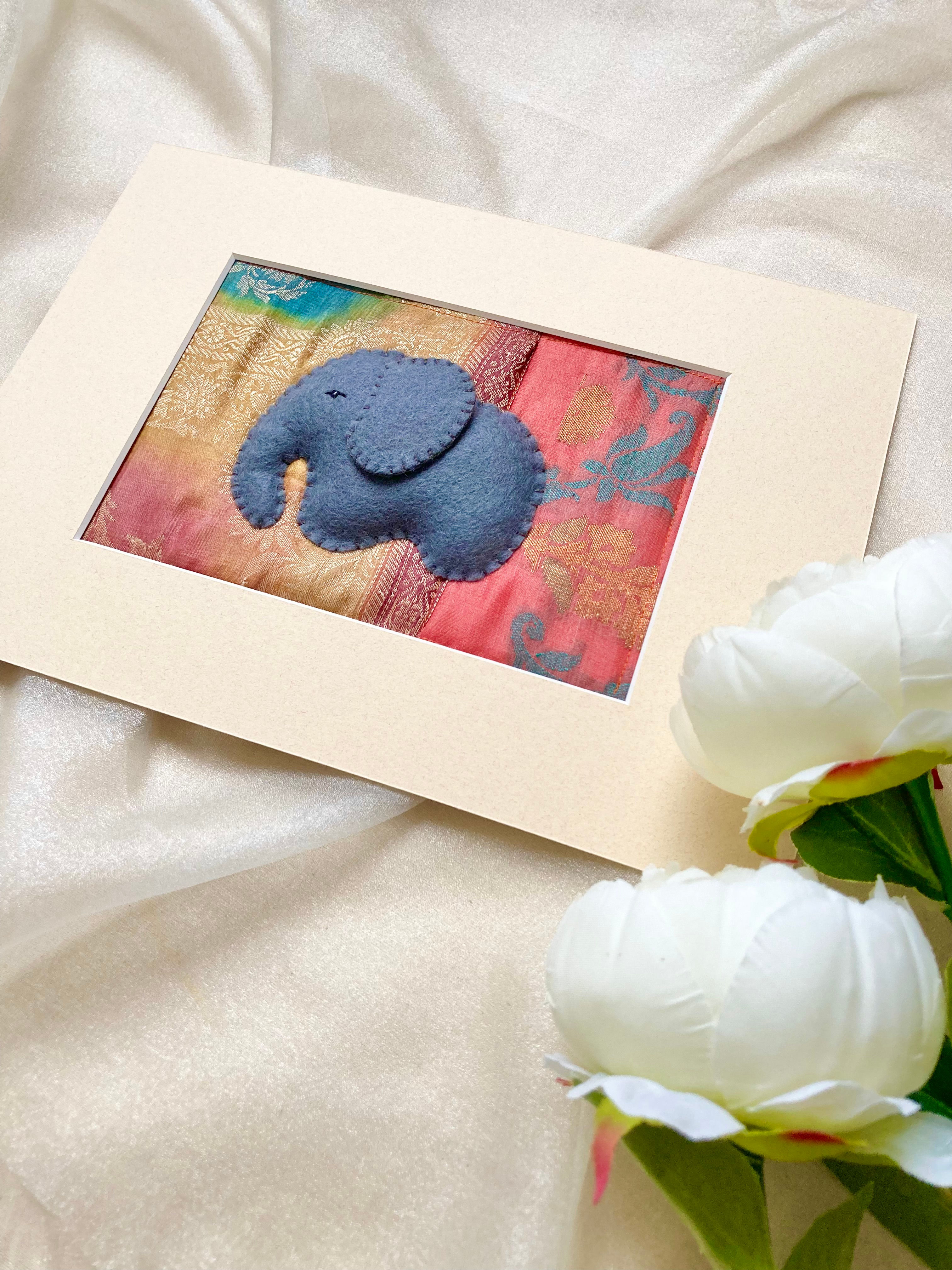 Indian Elephant with Sari Silk - Andover Cream