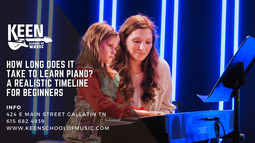 Girl playing piano with female piano teacher