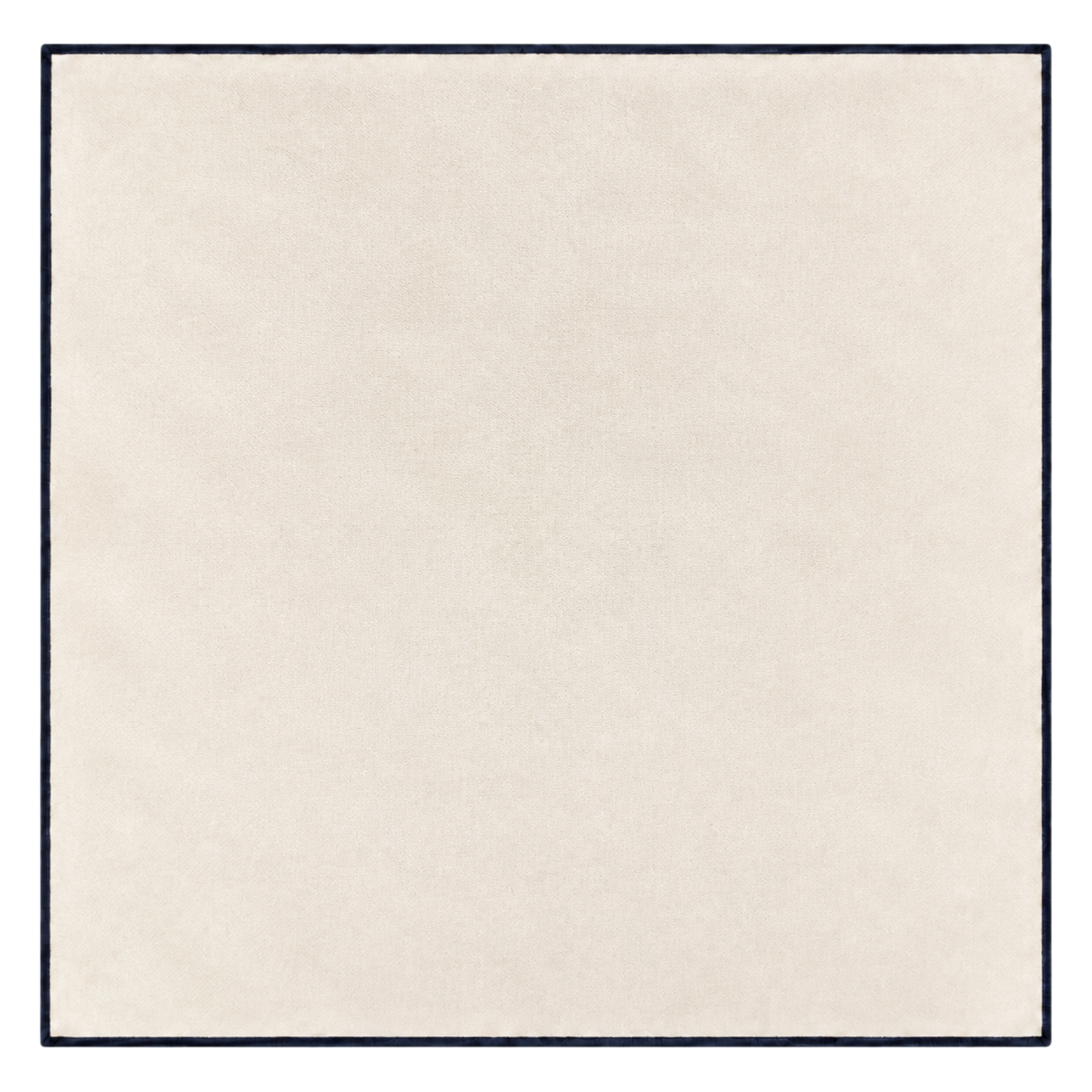 Crisp Ivory Piped Silk Pocket Square
