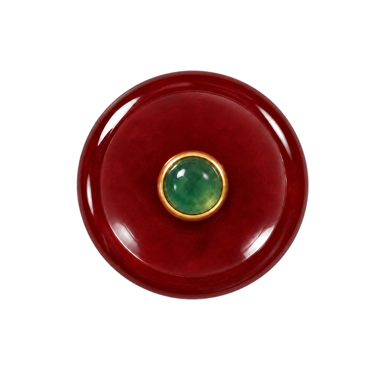 Red Onyx & Emerald Halo Buttons