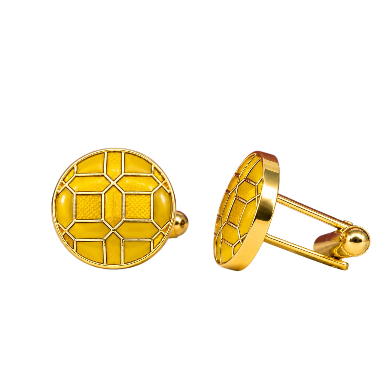The Mosaic Cufflinks — Golden Yellow