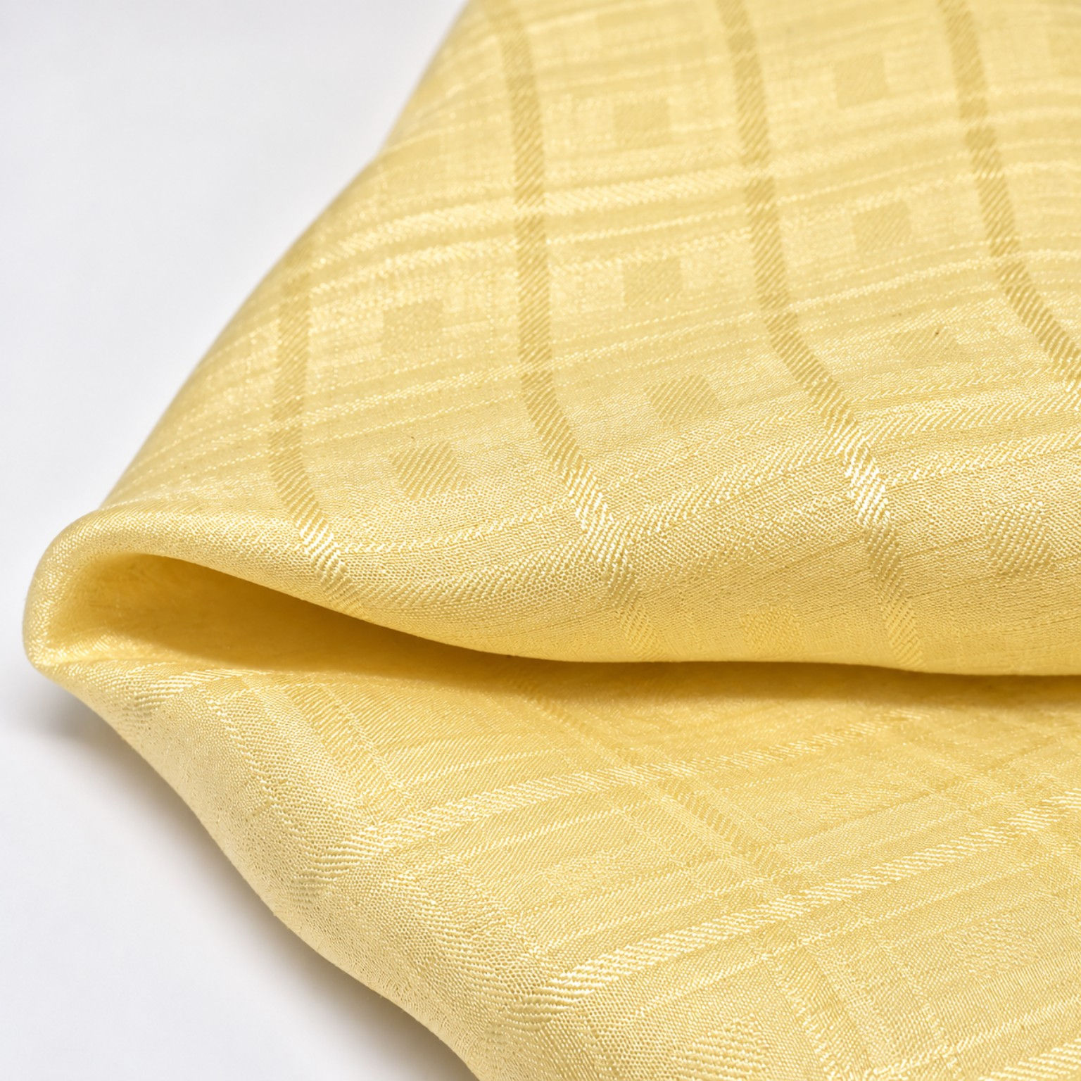 Golden Yellow Checked Silk Pocket Square