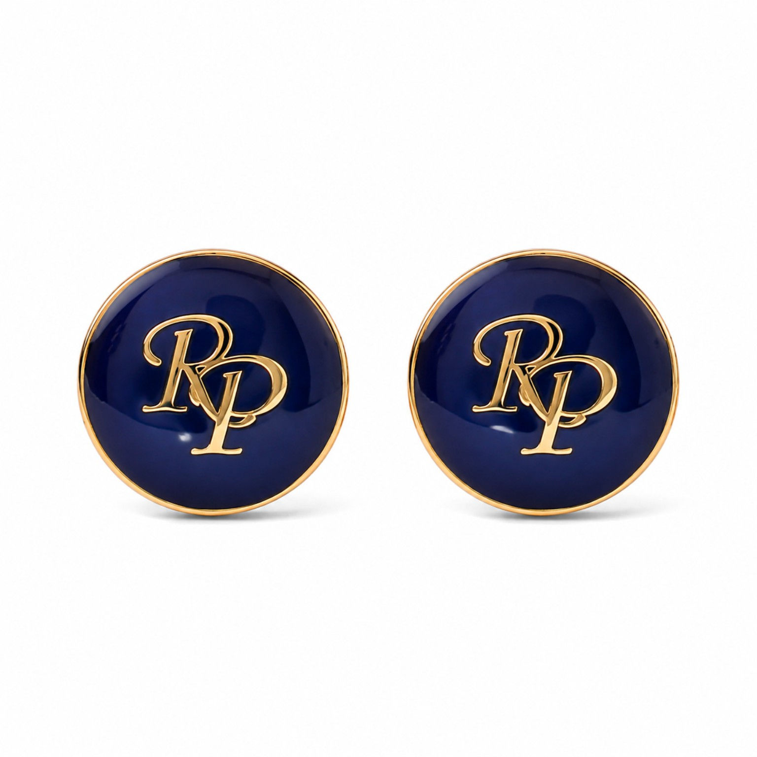 Initials Cufflinks with Enamel