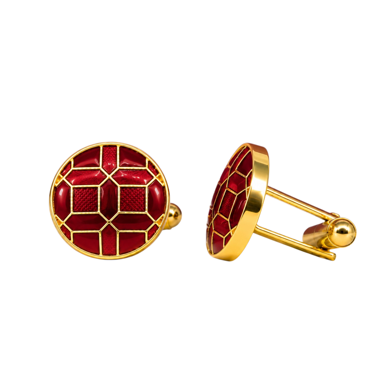 The Mosaic Cufflinks — Crimson