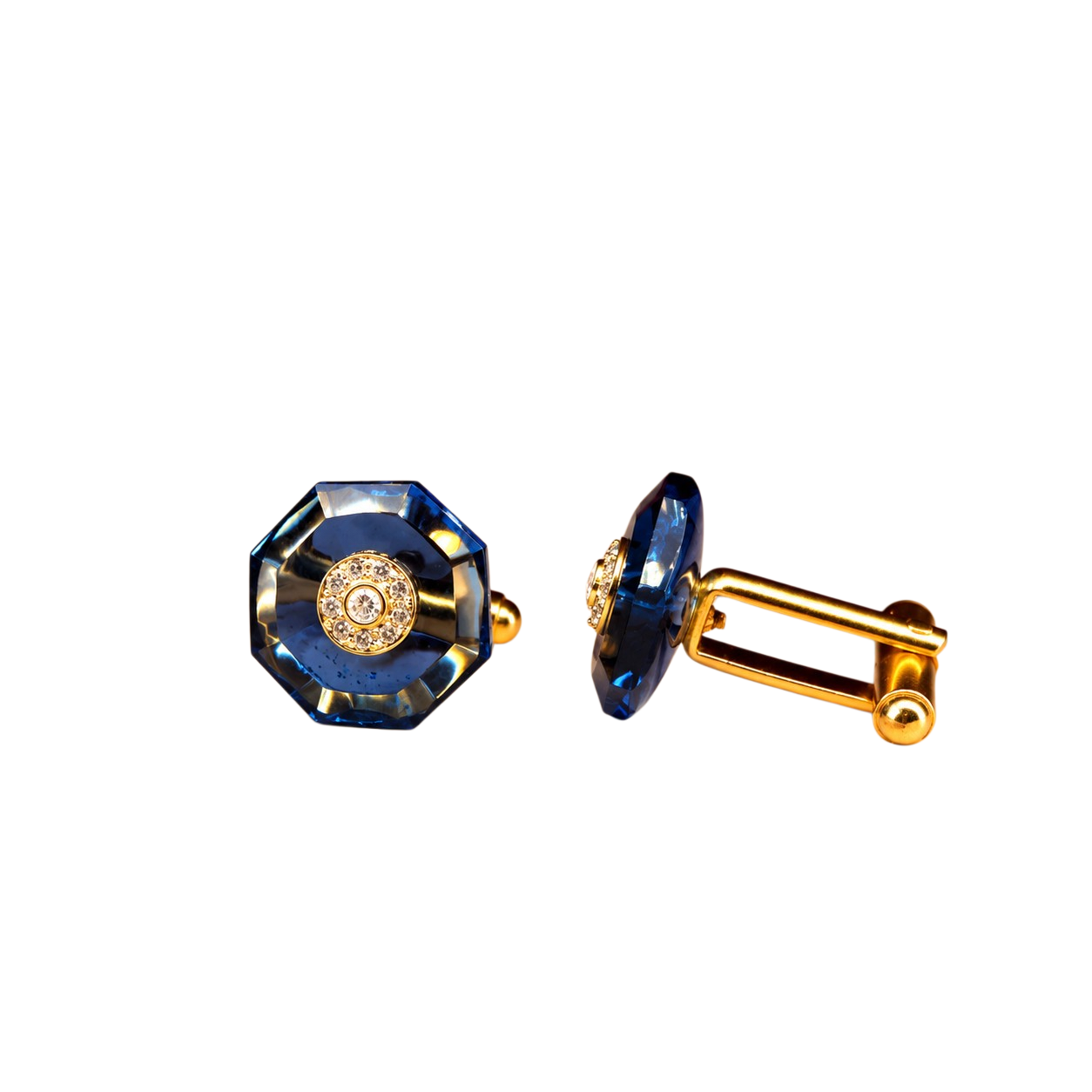 The Prism Cufflinks — Midnight Sapphire
