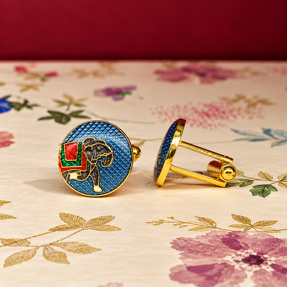 Thumbnail: The Gajraj Cufflinks — Jaipur Blue
