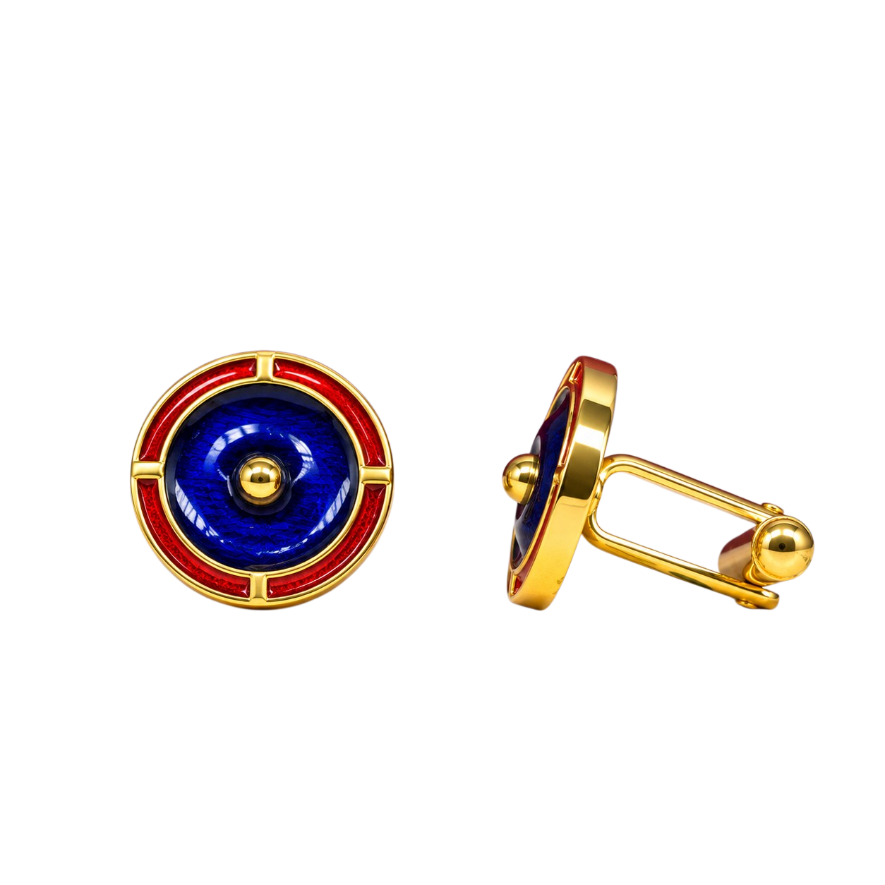 The Manor Cufflinks — Royal Blue & Crimson