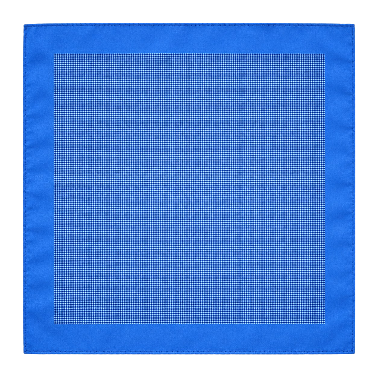 Royal Blue Micro-Check Silk Pocket Square