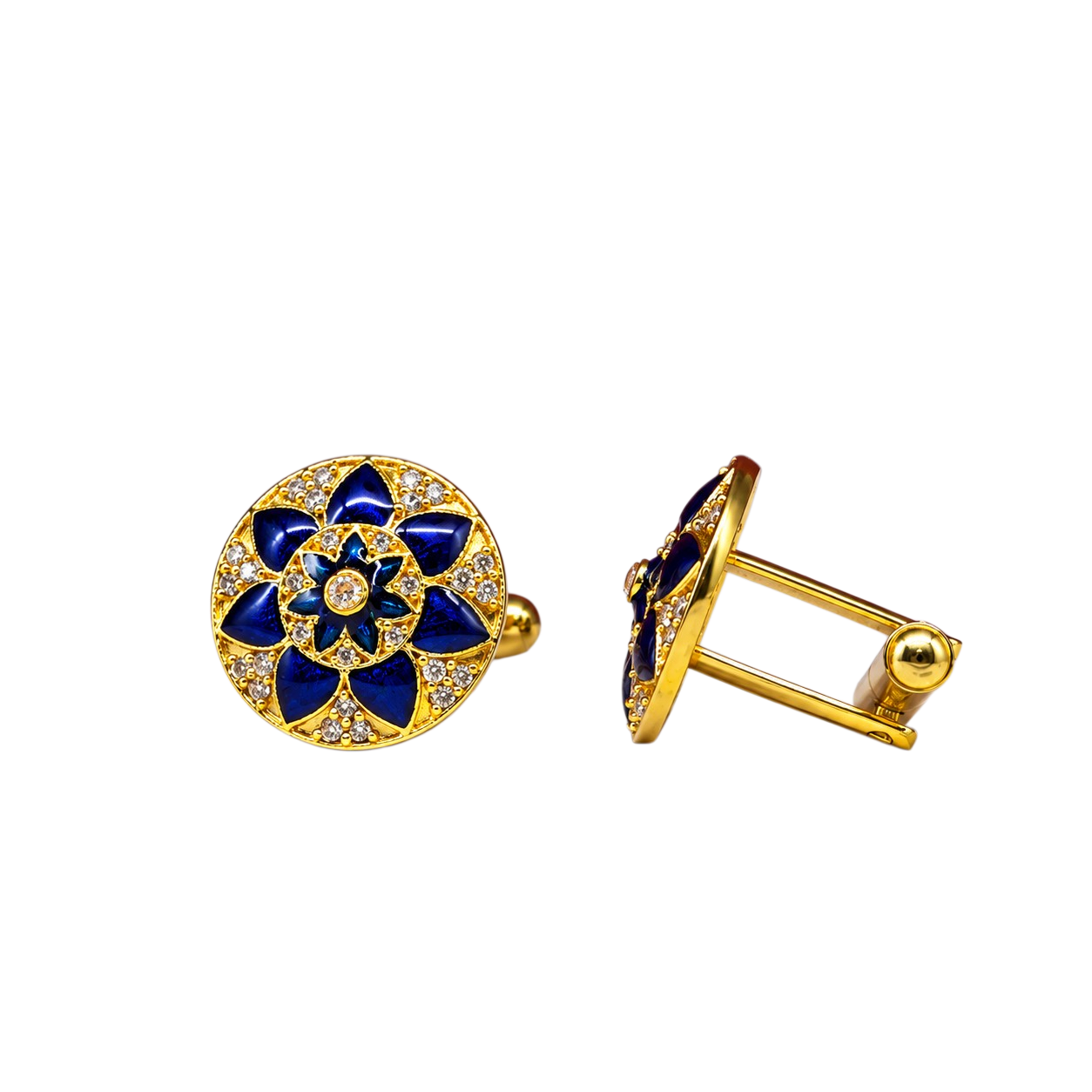 The Fleur Cufflinks — Royal Blue