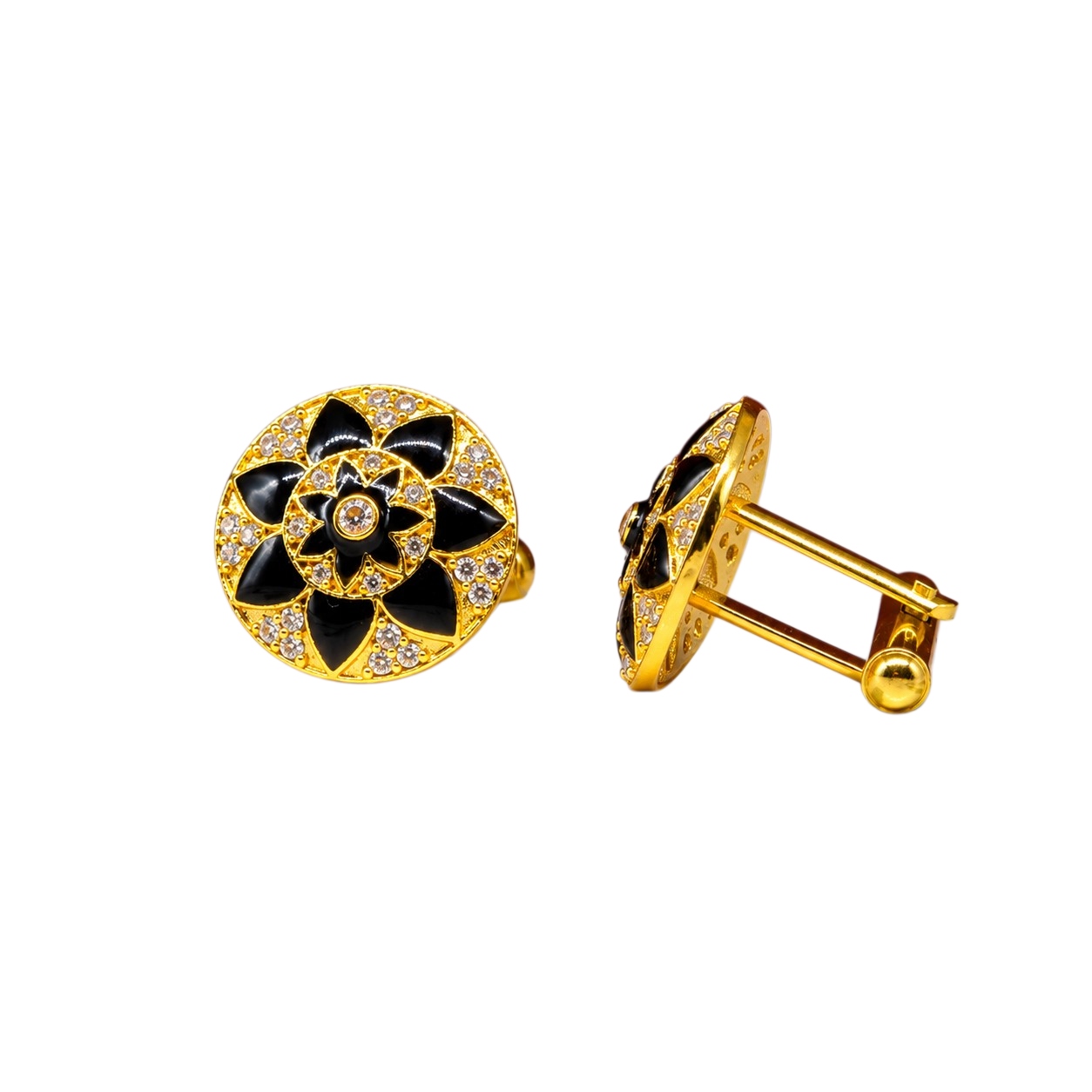The Fleur Cufflinks — Onyx Black