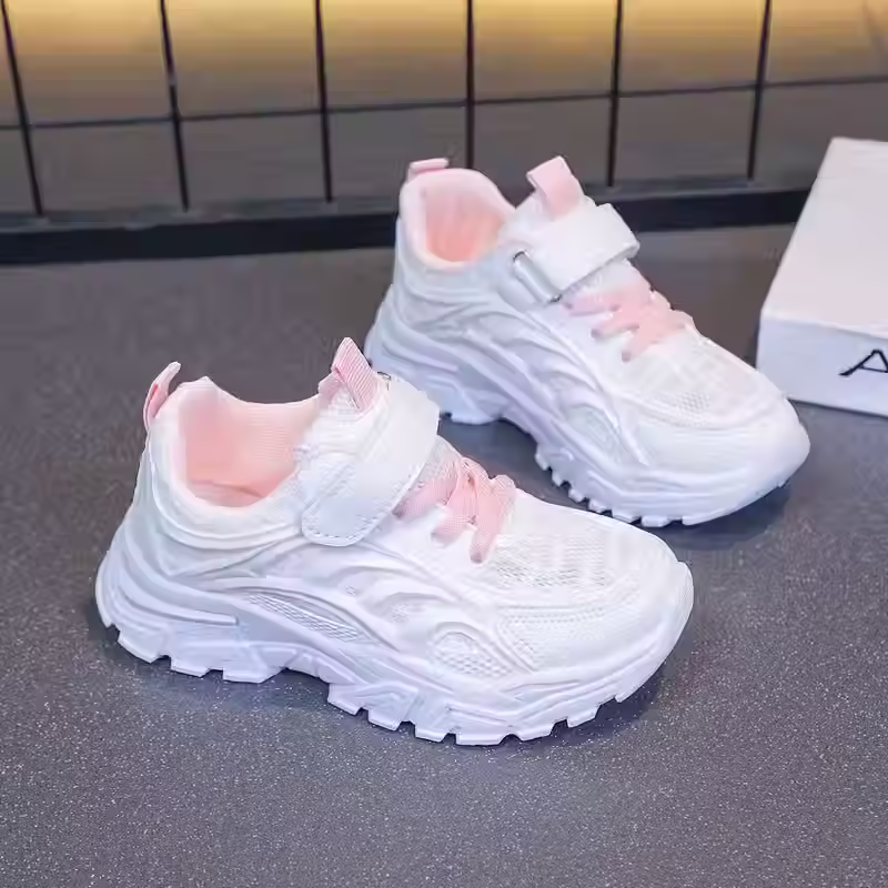 White w/pink laces tennis shoes