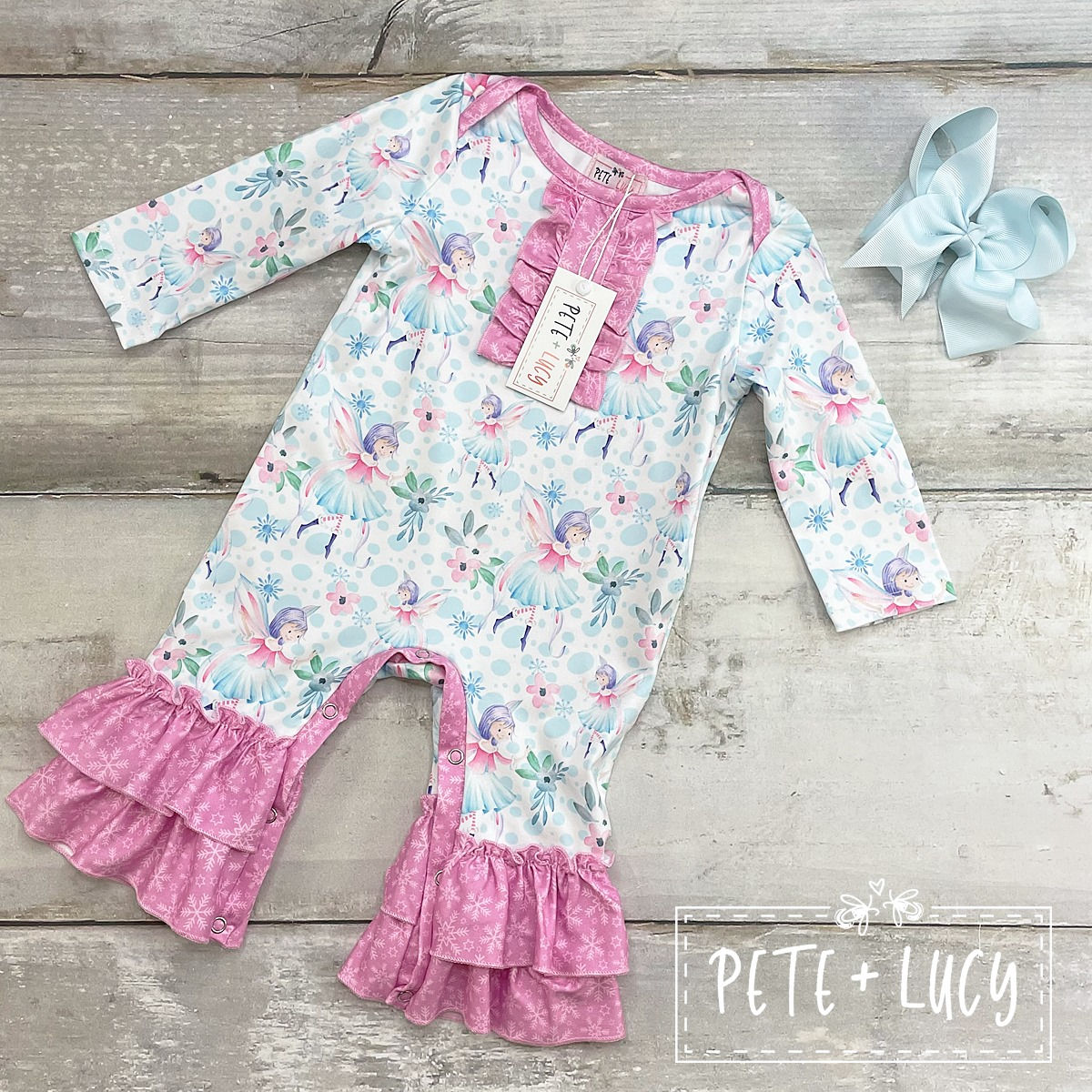 Blue/pink fairy romper
