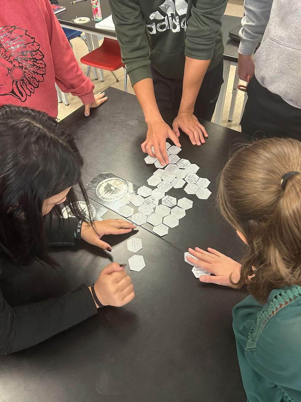 Chandra's students applying a technique she learned from EPI