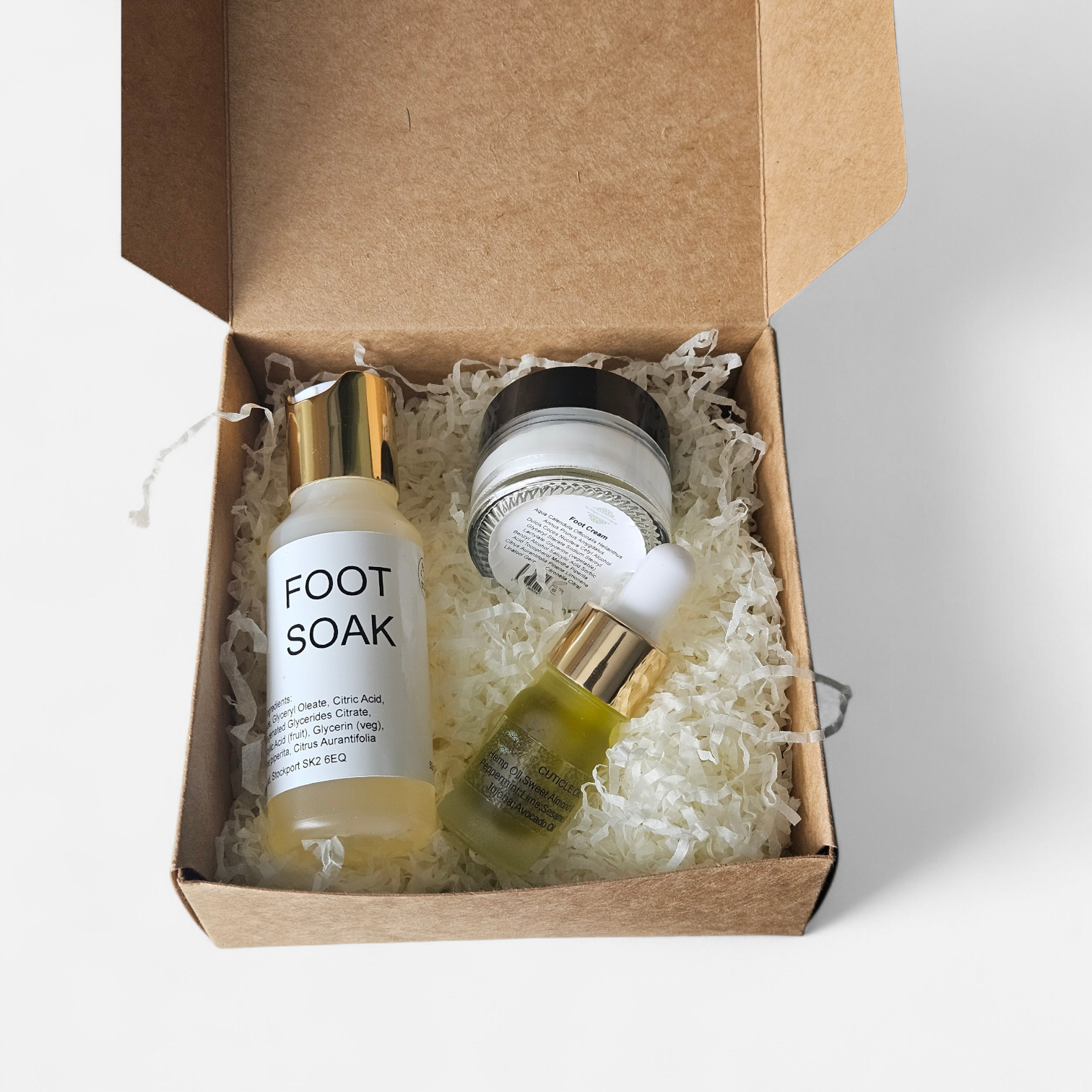 50ml Foot Soak, 15ml Cuticle Oil, 15ml Cream Set