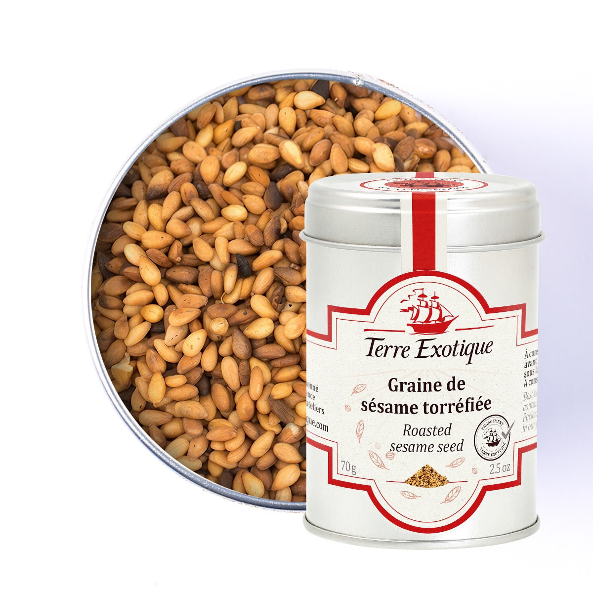 Graines de sésame torréfiées – 70 g – Terre Exotique