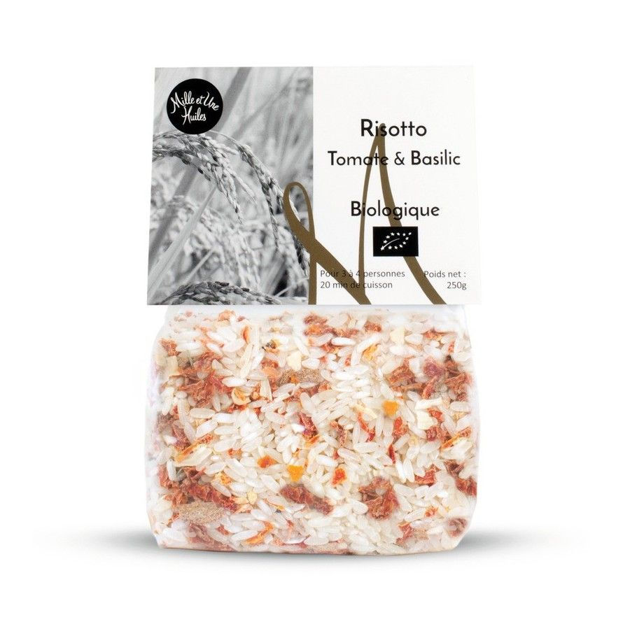 Risotto tomates et basilic bio – 1001 Huiles