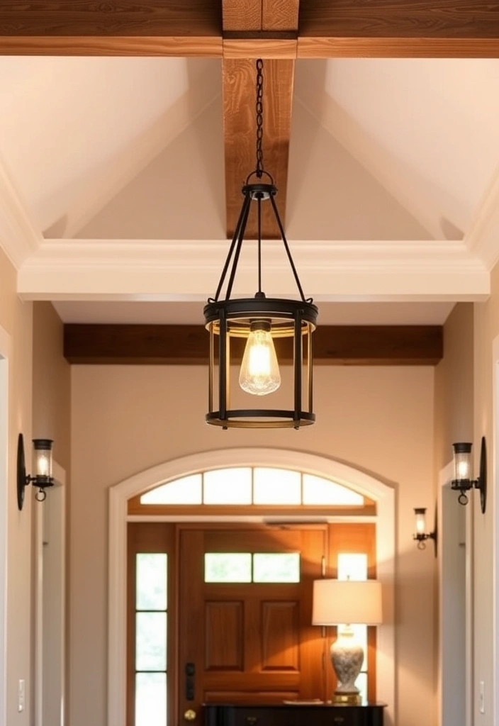 14 Entryway Ideas That'll Make a Stunning First Impression (Your Guests Will Be Amazed!) - 6. Farmhouse-Inspired Lighting