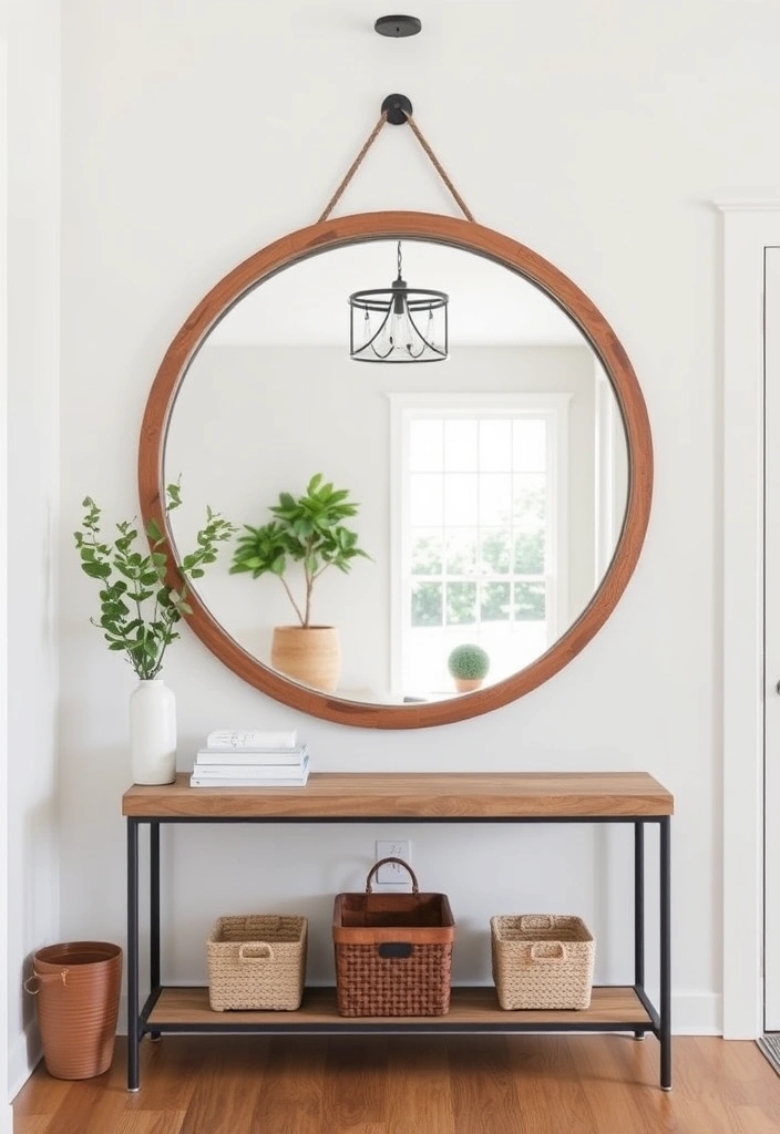 14 Entryway Ideas That'll Make a Stunning First Impression (Your Guests Will Be Amazed!) - 13. Contemporary Farmhouse Mirrors