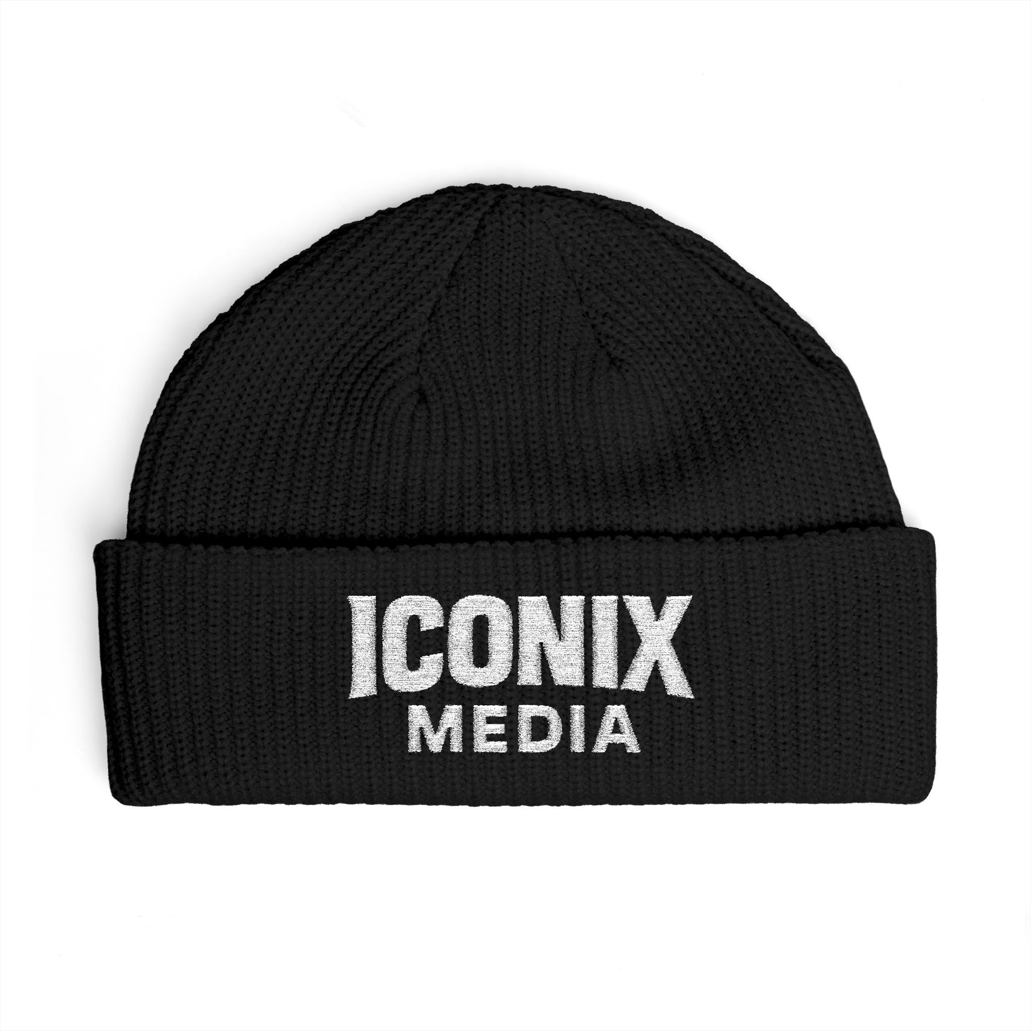 Iconix Media Beanie - Embroidered Logo Knit Winter Hat