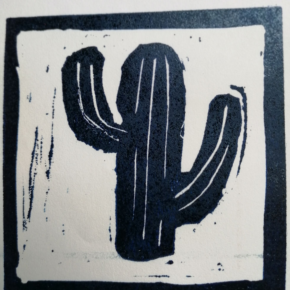Create a gift bag using lino printing.