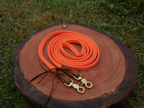Rênes rondes mousquetons amovibles | Cuir et Corde Rênes rondes mousquetons amovibles | Cuir et Corde
