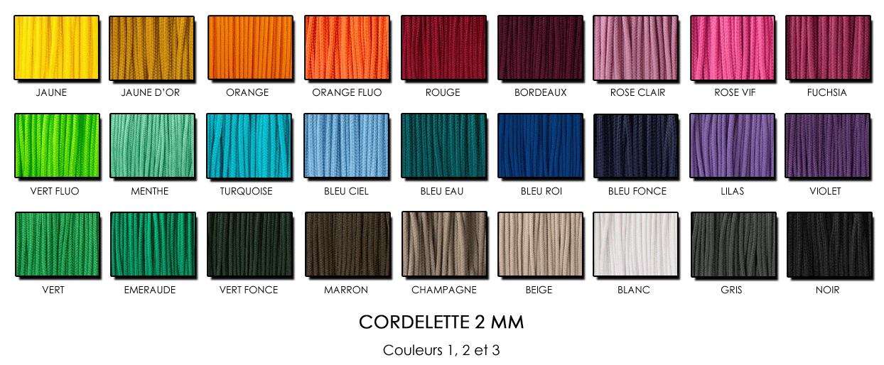 Cordelette pour tressage décoratif licol en corde plate