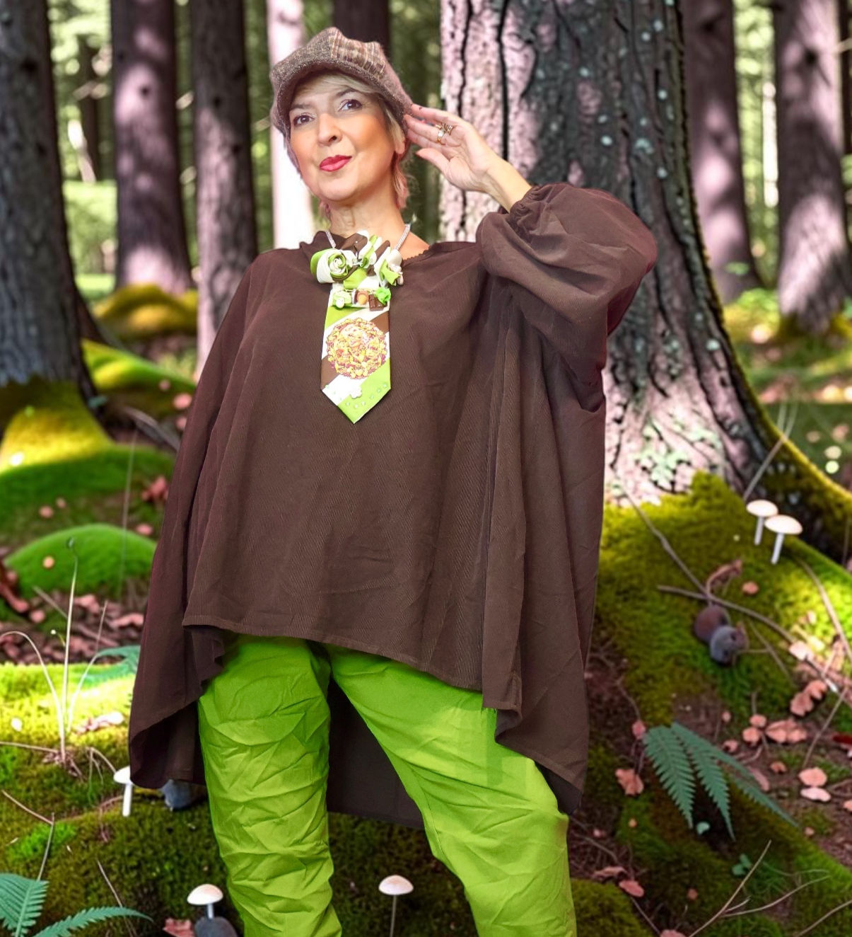 🤎 Chemise Mousquetaire en Velours Fines Raies – L’Élégance Bohème au Caractère