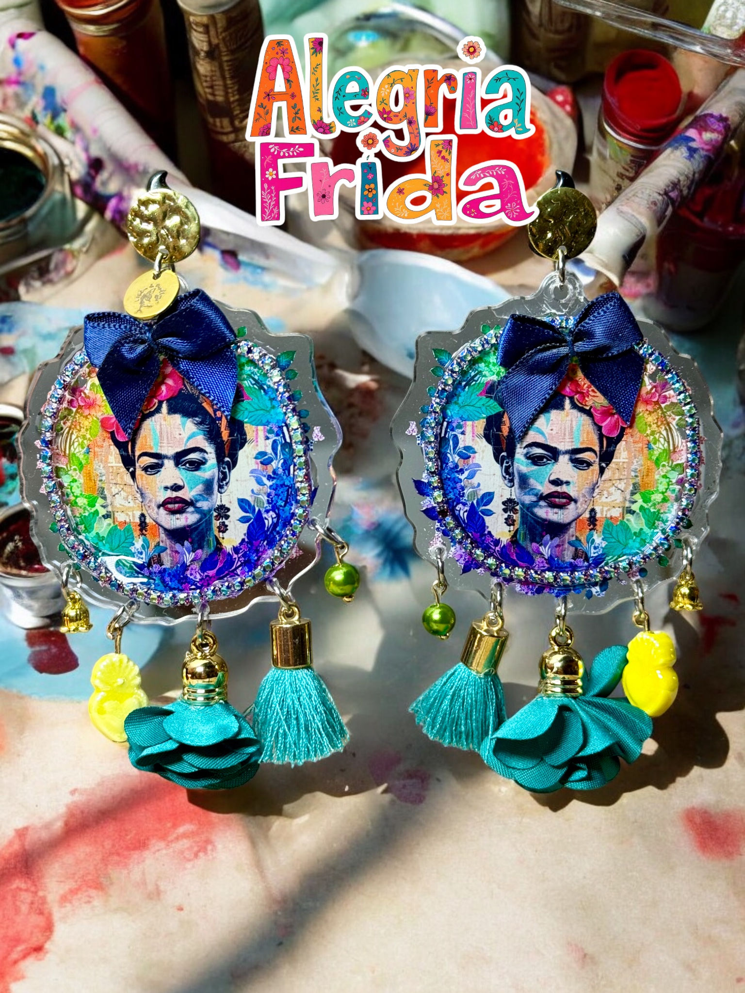 Boucles d'oreilles acrylique "Alegria Frida" Creation