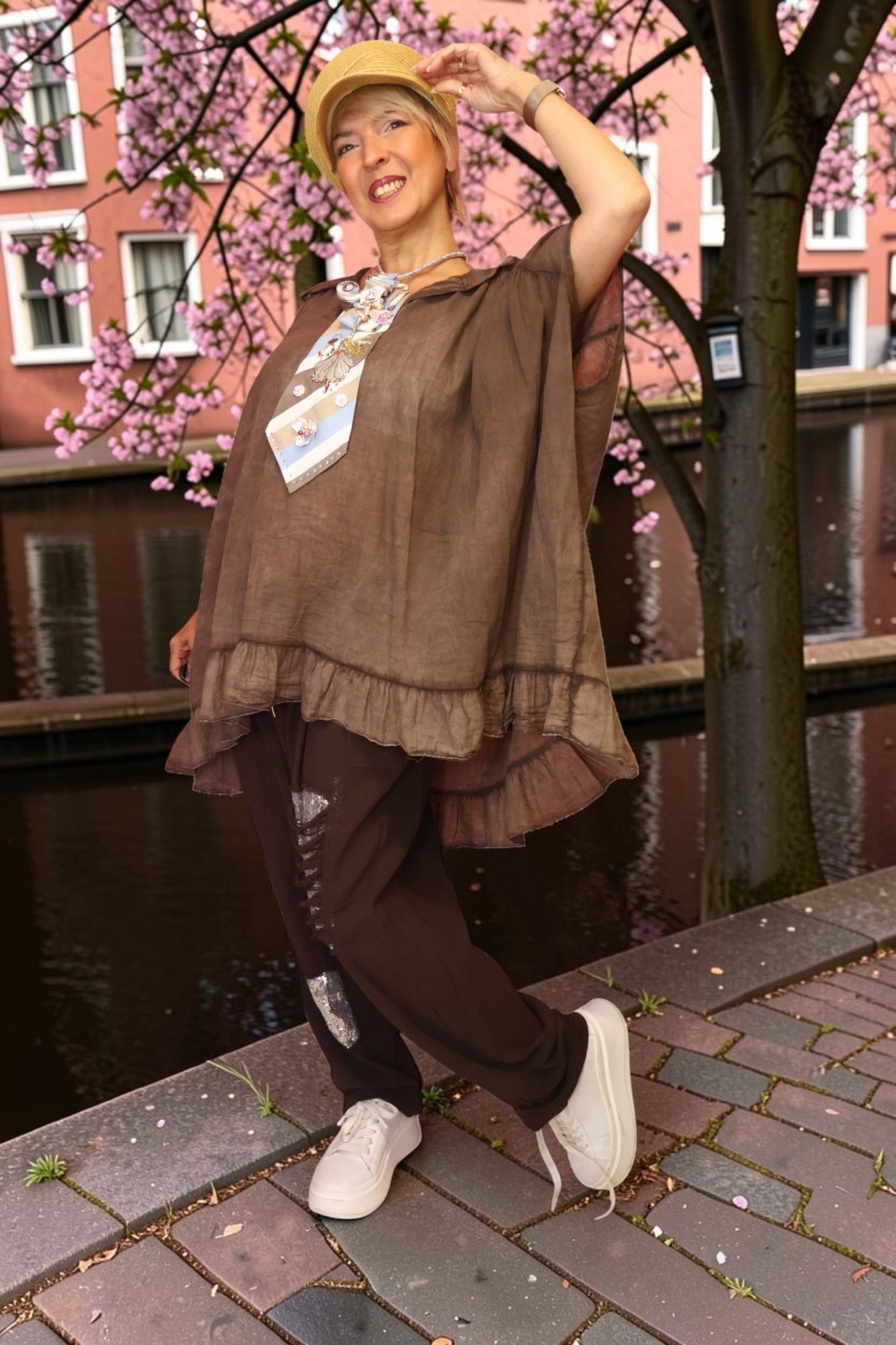 🤎🌿 Blouse en Voile de Coton Chocolat – Élégance Aérienne 🌿🤎